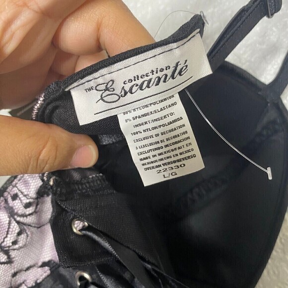 The Collection Escante Womens Black and Pink Lace Padded Lace Up Large Corset - Picture 12 of 13